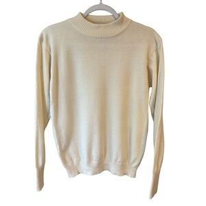 Bianca Vintage 80s 90s Cream Lambswool Blend Sweater Women’s M Minimalist Cozy